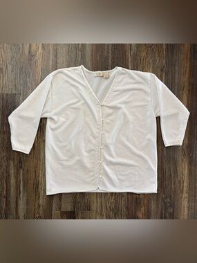 Vtg 90s Gold Label Victorias Secret Button-Front Cardigan Womens Sm White Lace